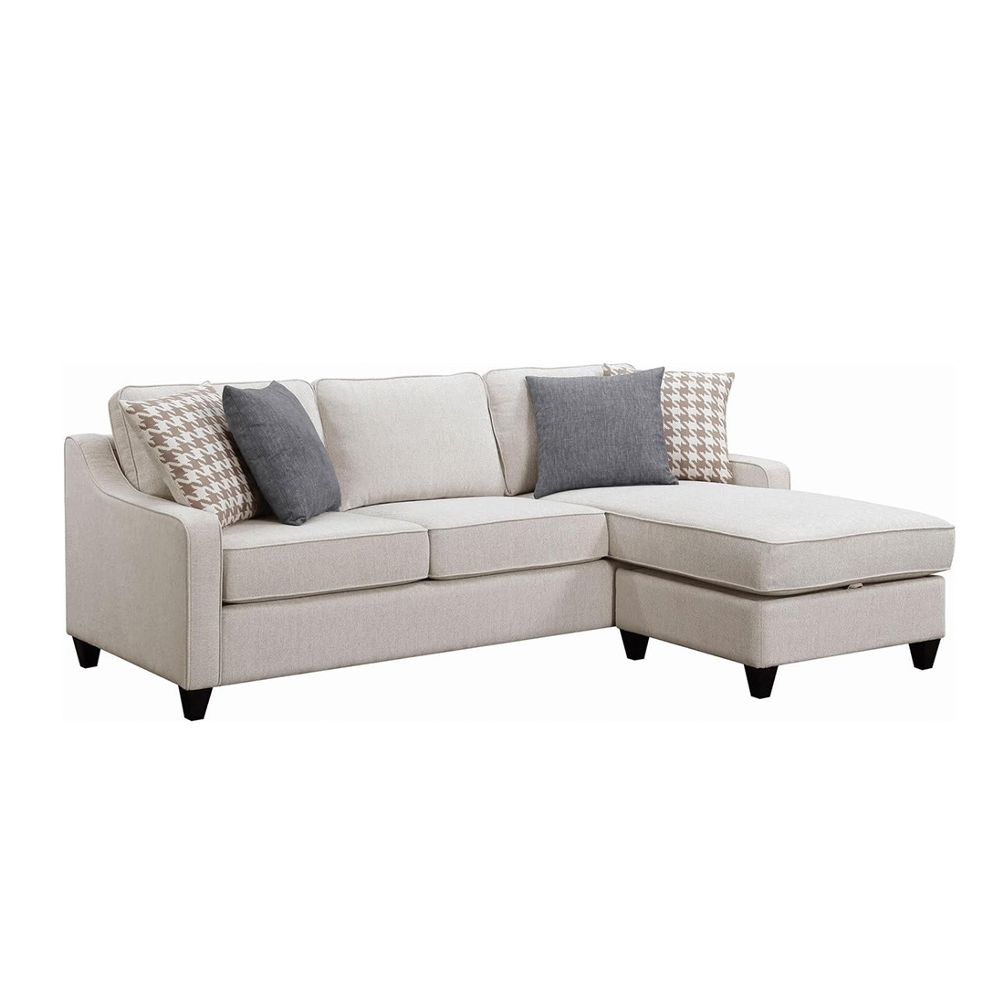 Upholstered Sofa, Tufted Back Comfy Velvet Long Couch – Image 2
